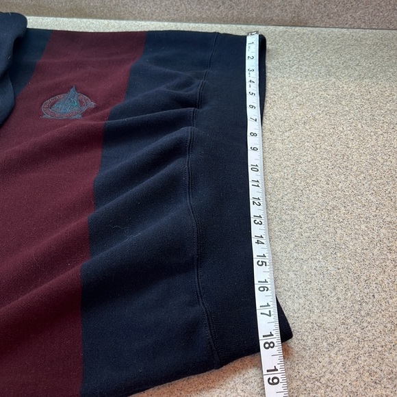 Paul Shark Yachting Men's XL Crew Neck Sweater Navy Blue Maroon Made in Italy - Picture 7 of 12